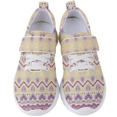 Boho Violet Yellow Women s Velcro Strap Shoes by SpinnyChairDesigns