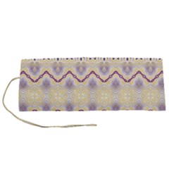 Boho Violet Yellow Roll Up Canvas Pencil Holder (s)