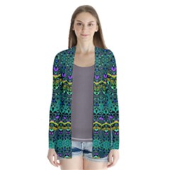 Boho Emerald Green Drape Collar Cardigan