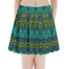 Boho Emerald Green Pleated Mini Skirt by SpinnyChairDesigns