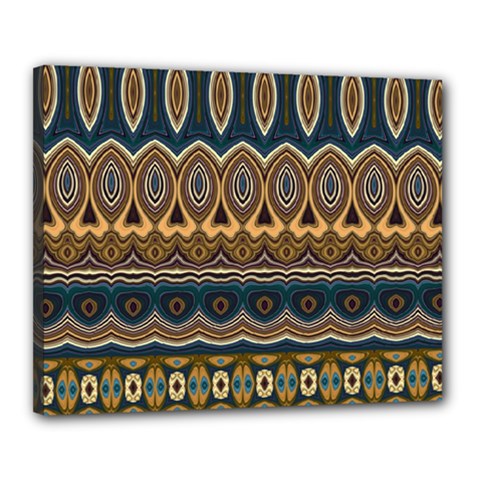 Boho Brown Blue Canvas 20  X 16  (stretched)