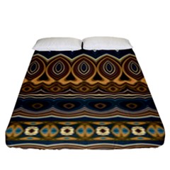 Boho Brown Blue Fitted Sheet (king Size) by SpinnyChairDesigns