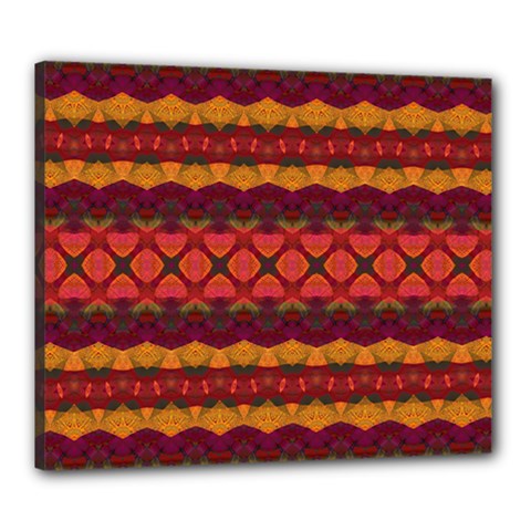 Boho Red Gold Canvas 24  X 20  (stretched)