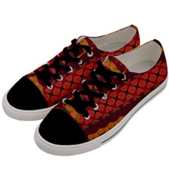Boho Red Gold Men s Low Top Canvas Sneakers by SpinnyChairDesigns