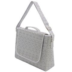 Boho White Wedding Lace Pattern Box Up Messenger Bag by SpinnyChairDesigns