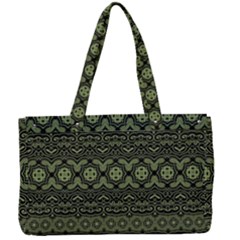Boho Sage Green Black Canvas Work Bag by SpinnyChairDesigns