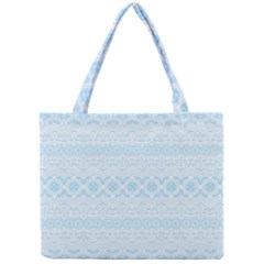Boho Baby Blue Pattern Mini Tote Bag by SpinnyChairDesigns