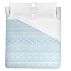 Boho Baby Blue Pattern Duvet Cover (queen Size) by SpinnyChairDesigns