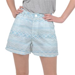 Boho Baby Blue Pattern Ripstop Shorts by SpinnyChairDesigns