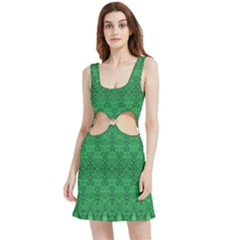 Boho Emerald Green Velvet Cutout Dress by SpinnyChairDesigns