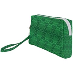 Boho Emerald Green Wristlet Pouch Bag (small) by SpinnyChairDesigns