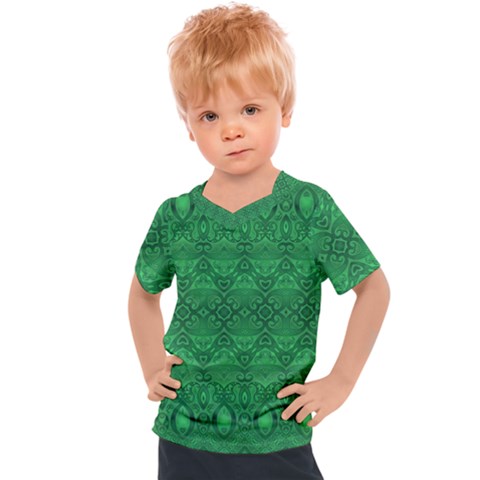 Boho Emerald Green Kids  Sports Tee by SpinnyChairDesigns