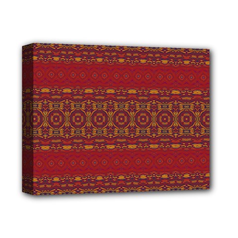 Boho Red Gold Deluxe Canvas 14  X 11  (stretched) by SpinnyChairDesigns