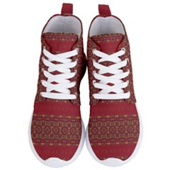 Boho Red Gold Women s Lightweight High Top Sneakers by SpinnyChairDesigns