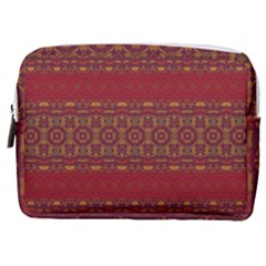 Boho Red Gold Make Up Pouch (medium) by SpinnyChairDesigns