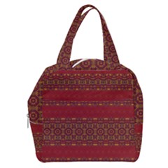 Boho Red Gold Boxy Hand Bag by SpinnyChairDesigns