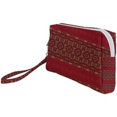 Boho Red Gold Wristlet Pouch Bag (small) by SpinnyChairDesigns