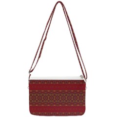 Boho Red Gold Double Gusset Crossbody Bag by SpinnyChairDesigns