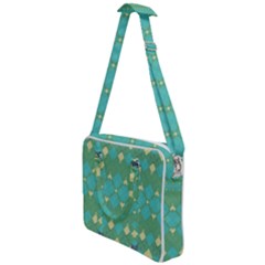 Boho Green Blue Checkered Cross Body Office Bag by SpinnyChairDesigns