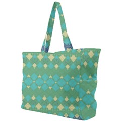 Boho Green Blue Checkered Simple Shoulder Bag by SpinnyChairDesigns