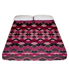 Boho Pink Grey  Fitted Sheet (king Size) by SpinnyChairDesigns