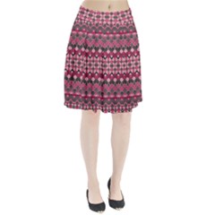 Boho Pink Grey  Pleated Skirt by SpinnyChairDesigns