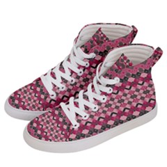 Boho Pink Grey  Women s Hi-top Skate Sneakers by SpinnyChairDesigns