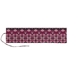 Boho Pink Grey  Roll Up Canvas Pencil Holder (l) by SpinnyChairDesigns