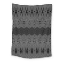 Boho Black Grey Pattern Medium Tapestry by SpinnyChairDesigns