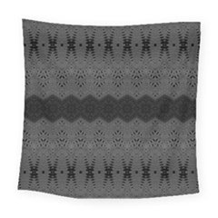 Boho Black Grey Pattern Square Tapestry (large) by SpinnyChairDesigns