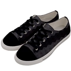 Boho Black Grey Pattern Men s Low Top Canvas Sneakers by SpinnyChairDesigns