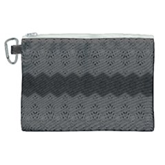 Boho Black Grey Pattern Canvas Cosmetic Bag (xl) by SpinnyChairDesigns