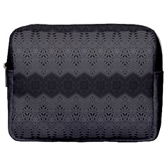 Boho Black Grey Pattern Make Up Pouch (large) by SpinnyChairDesigns