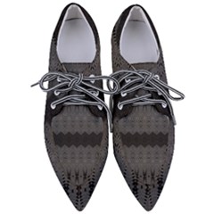 Boho Black Grey Pattern Pointed Oxford Shoes by SpinnyChairDesigns