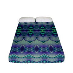 Boho Purple Teal Fitted Sheet (full/ Double Size) by SpinnyChairDesigns