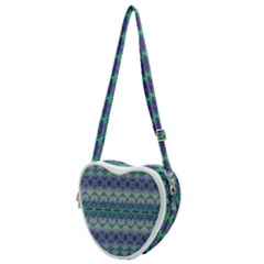 Boho Purple Teal Heart Shoulder Bag by SpinnyChairDesigns