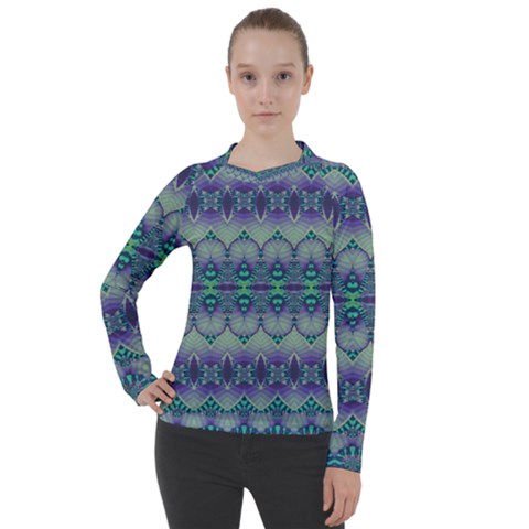 Boho Purple Teal Women s Pique Long Sleeve Tee by SpinnyChairDesigns