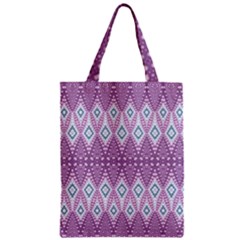 Boho Violet Purple Zipper Classic Tote Bag by SpinnyChairDesigns