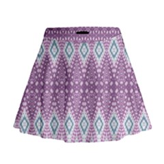 Boho Violet Purple Mini Flare Skirt