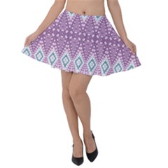 Boho Violet Purple Velvet Skater Skirt