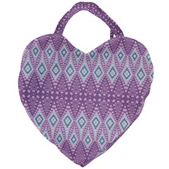 Boho Violet Purple Giant Heart Shaped Tote