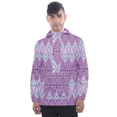 Boho Violet Purple Men s Front Pocket Pullover Windbreaker by SpinnyChairDesigns