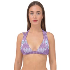 Boho Violet Purple Double Strap Halter Bikini Top by SpinnyChairDesigns