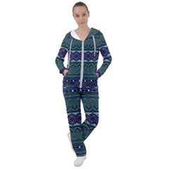 Boho Blue Green  Women s Tracksuit by SpinnyChairDesigns