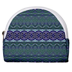 Boho Blue Green  Horseshoe Style Canvas Pouch by SpinnyChairDesigns