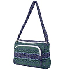 Boho Blue Green  Front Pocket Crossbody Bag by SpinnyChairDesigns