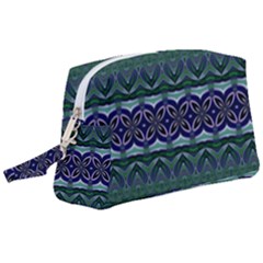 Boho Blue Green  Wristlet Pouch Bag (large)