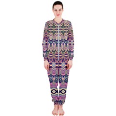 Colorful Boho Pattern Onepiece Jumpsuit (ladies)  by SpinnyChairDesigns