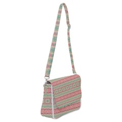 Boho Teal Pink Shoulder Bag With Back Zipper by SpinnyChairDesigns