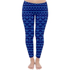 Cobalt Blue  Classic Winter Leggings by SpinnyChairDesigns